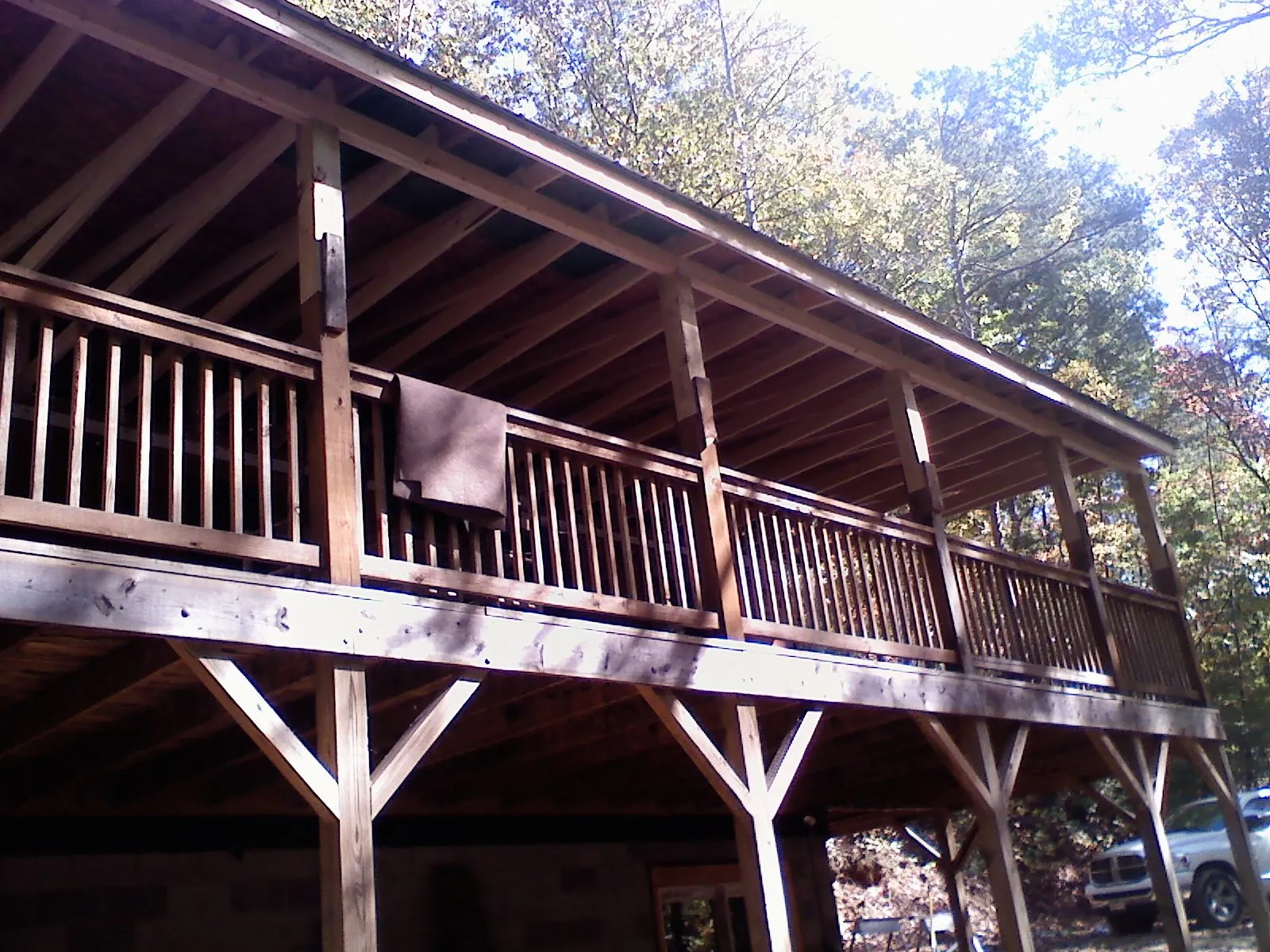 Timber framing under a new elevated porch and deck — Roof Leak Repair in Newmanstown by Roofing Brothers